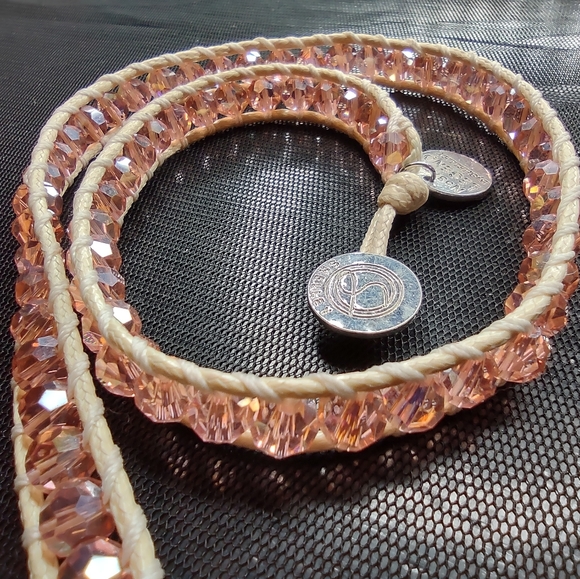 Legend By Shelley Necklace Wrap Limited Edition Multi-Tone Pink Crystals 25" - Picture 3 of 15